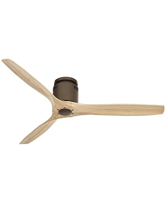 52" Windspun Rustic Farmhouse 3 Blade Indoor Hugger Ceiling Fan with Remote Control Oil Rubbed Bronze Natural Solid Wood for Living Kitchen House Bedr