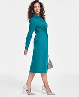 I.n.c. International Concepts Women's Twist-Front Embellished Dress, Created for Macy's