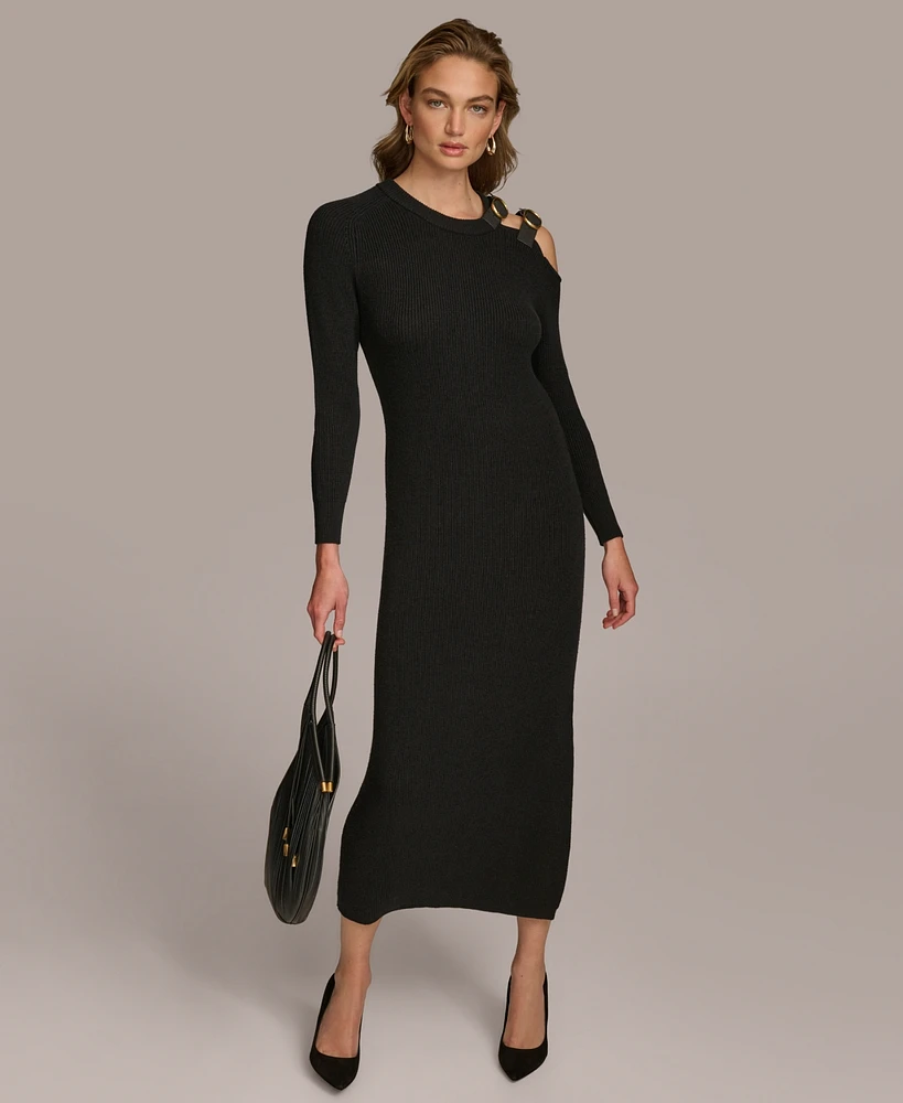 Donna Karan Women's Cut-Out Buckle-Strap Midi Dress