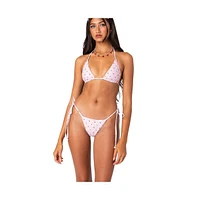 Edikted Women's Picnic triangle bikini top