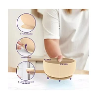 Sperric Toddler Bowls with Suction, Silicone Feeding Set Suction Bowl Lids and Spoons, Bpa Free 0-6 Months Essentials