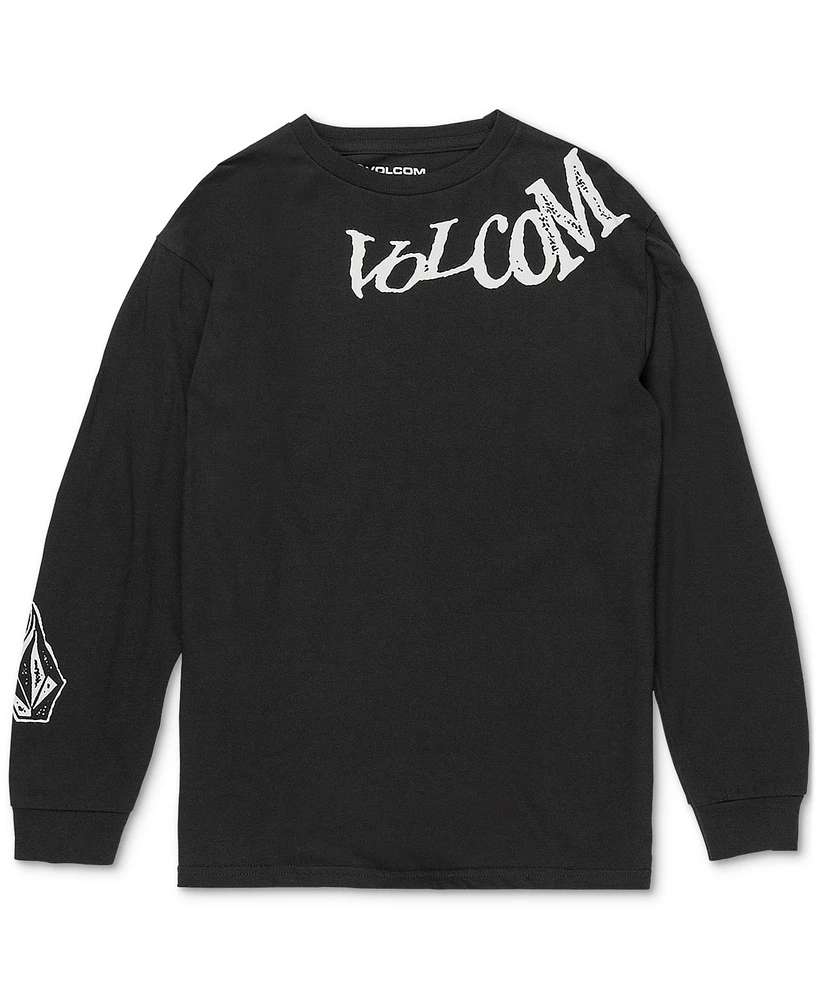 Volcom Big Boys Controt Logo Graphic Long-Sleeve T-Shirt