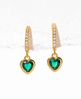 Girls Crew Crystal Green Goddess Dangle Hoops