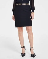 I.n.c. International Concepts Women's Grommet-Trim Ponte Skirt, Created for Macy's