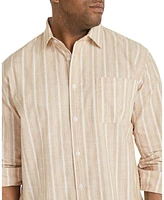 Johnny Bigg Men's Stripe Relaxed Fit Linen Shirt