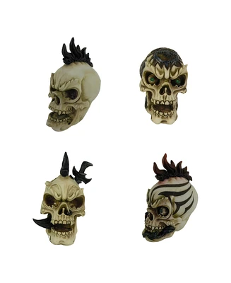 Fc Design 3"H 4-pc Skull Figurine Set Decoration Home Decor Perfect Gift for House Warming, Holidays and Birthdays