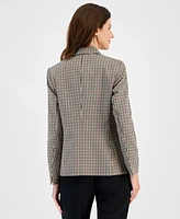 Kasper Women's Houndstooth One-Button Jacket