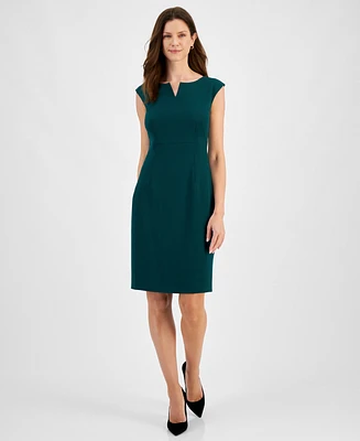 Kasper Petite Notch-Neck Sheath Dress