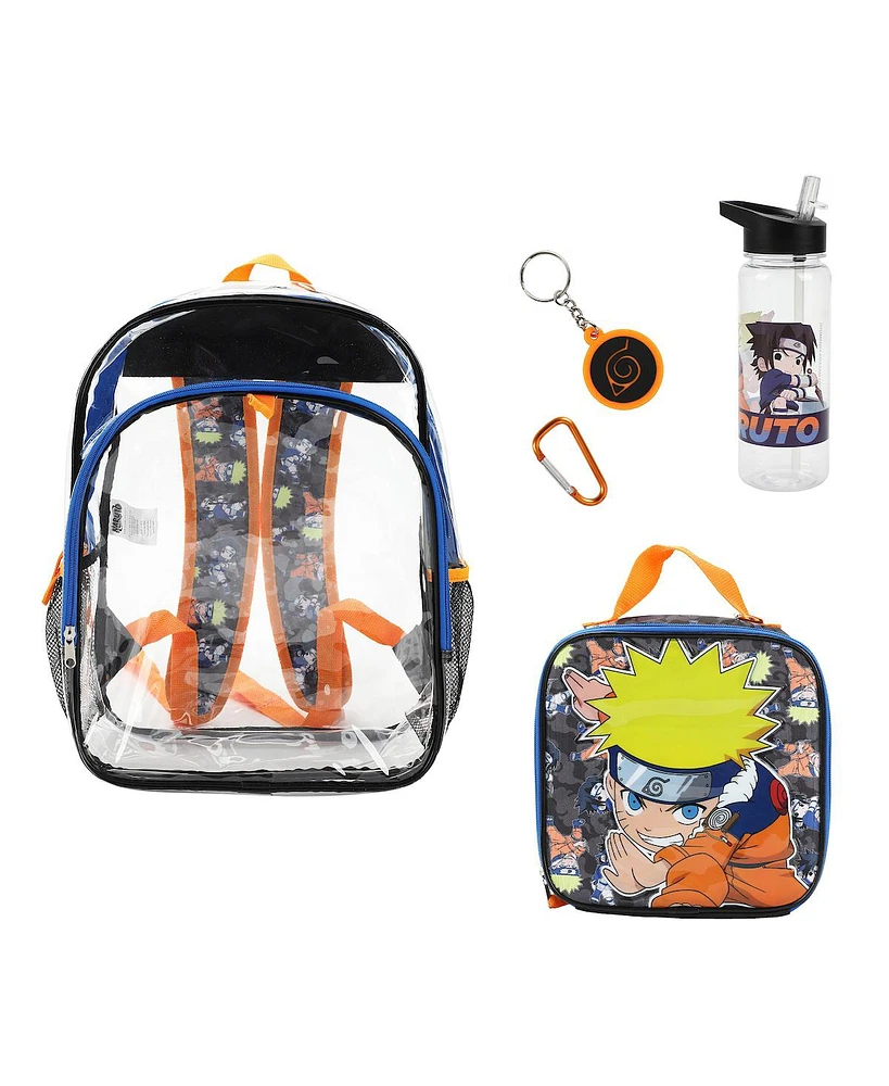 Naruto 5-Piece Backpack & Lunchbox Set With Water Bottle