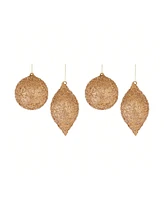 Slickblue Elegant Beaded Glass Ornament Set - Pack of 4