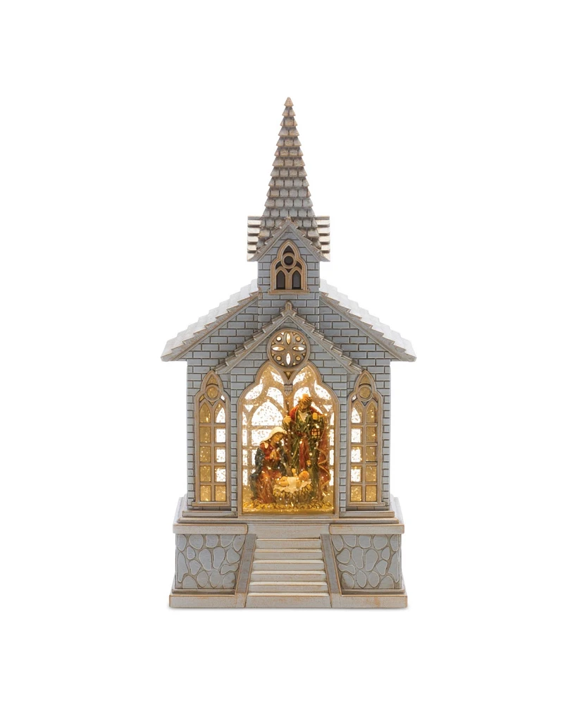 Slickblue Snow Globe Church with Holy Family, Christmas Decor