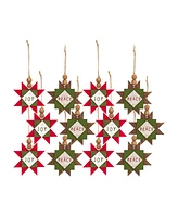 Slickblue Joy and Peace Star Ornament (Set of 12)