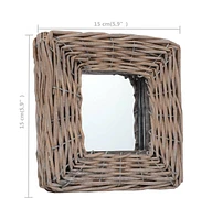 vidaXL Mirrors 3 pcs 5.9"x5.9" Wicker