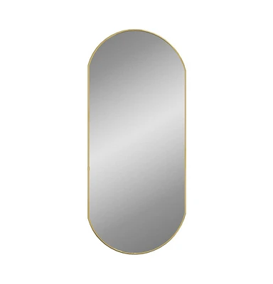 vidaXL Wall Mirror Gold 35.4"x15.7" Oval