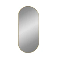 vidaXL Wall Mirror Gold 35.4"x15.7" Oval