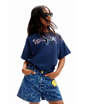 Desigual Girls s Smiley Originals denim shorts