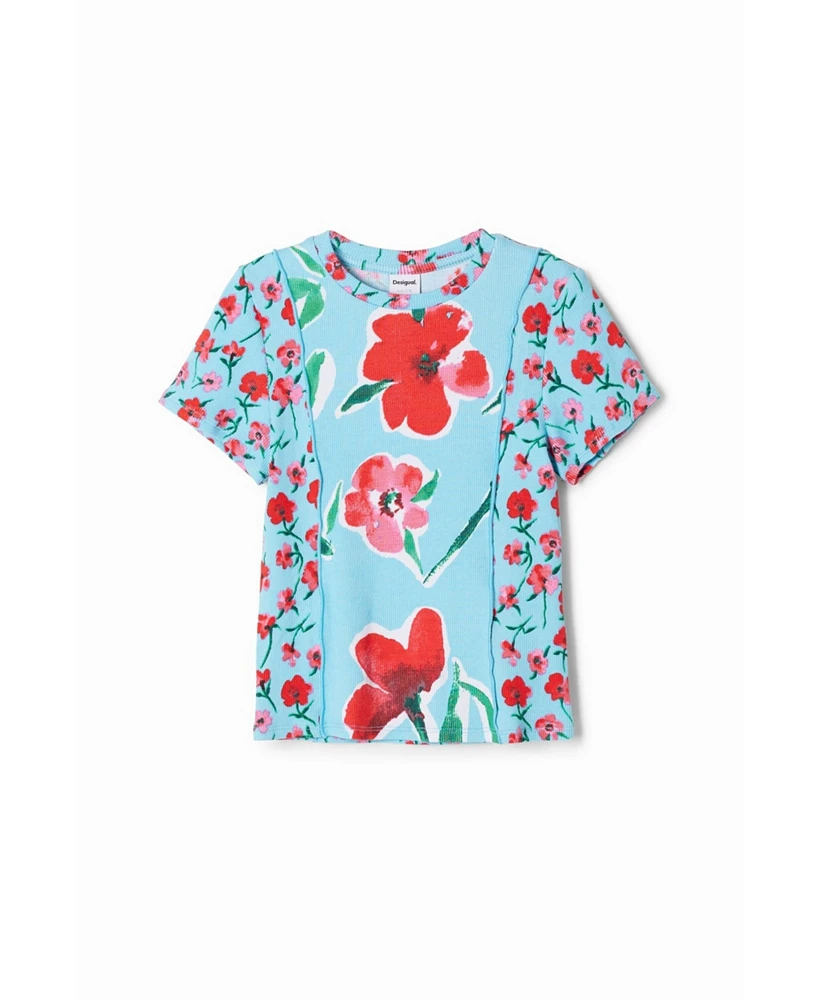 Desigual Girls s Patchwork floral T-shirt