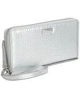 I.n.c. International Concepts Boxed Hazel Zip-Around Metallic Snake-Embossed Wristlet, Created for Macy's