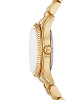 Michael Kors Women's Lexington Three-Hand Gold-Tone Stainless Steel Watch 26mm