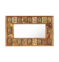 vidaXL Mirror with Buddha Cladding 31.5"x19.7" Solid Reclaimed Wood