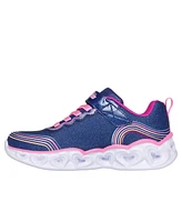 Skechers Little Girls Heart Lights-Retro Hearts Light-Up Fastening Strap Casual Sneakers from Finish Line