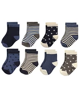 Hudson Baby Boys Cotton Rich Newborn and Terry Socks, Stars, 0-6 Months