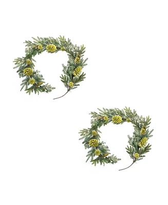 Slickblue Artificial Decorative Mixed Pine Garland Set (2 Pieces)