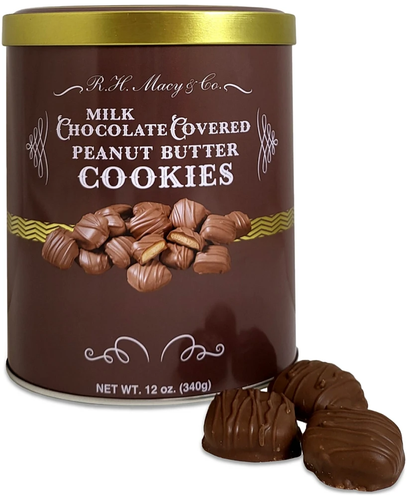 R.h. Macy & Co. Holiday Milk Chocolate Covered Peanut Butter Cookie Gift Tin, 12 oz., Created for Macy's