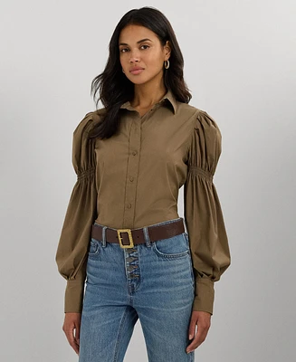 Lauren Ralph Women's Blouson-Sleeve Shirt