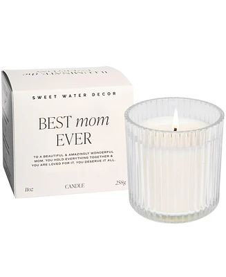 Sweet Water Decor Best Mom Ever Soy Candle - Ribbed Glass Jar with Box - 11 oz
