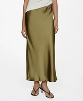 Mango Women's Midi Satin Skirt