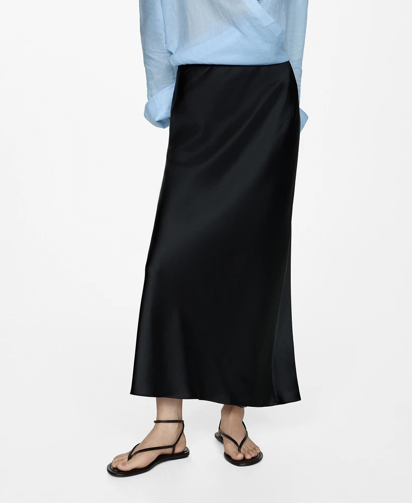 Mango Women's Midi Satin Skirt