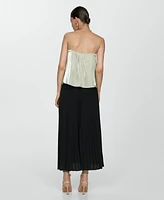 Mango Women's Pleated Long Skirt