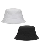 Generic Men's 2-Pack Black & White Washed 100% Cotton Bucket Hat Everyday Cotton Style Unisex Trendy Lightweight Outdoor Hot Fun Summer Beach Vacation