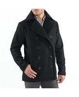 Alpine Swiss Men's Mason Wool Blend Pea Coat Jacket Double Breasted Dress