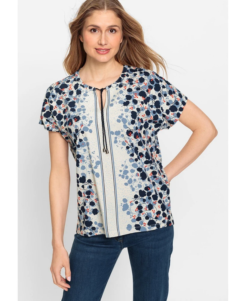 Olsen Short Sleeve Printed Tunic T-Shirt