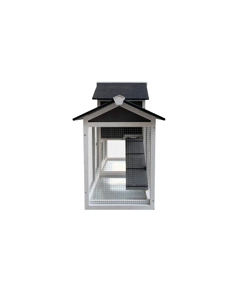 Streamdale Furniture Removable Tray Ramp Wooden Outdoor Rabbit Hutch With Running Cage