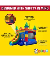 Pogo Bounce House Inflatable Bounce House with Slide for Kids (Without Blower) - 18 x 12 x 14.5 Foot Backyard Inflatable Bouncy House - Built