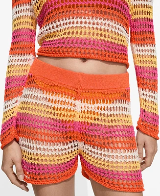 Mango Women's Combined Crochet Shorts