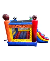 Pogo Bounce House Inflatable Bounce House with Slide for Kids (Without Blower) - 18 x 12 x 14.5 Foot Backyard Inflatable Bouncy House