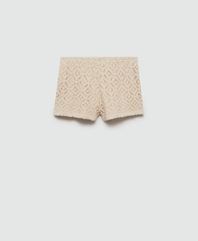 Mango Women's Crochet Straight Shorts