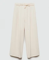 Mango Women's Tie Wide Leg Trousers