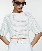 Mango Women's Belt Detail Straight Bermuda Shorts