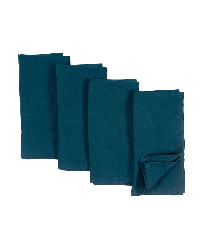 Kaf Home Verona Stonewashed Linen Napkins, Set of 4