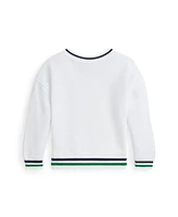 Polo Ralph Lauren Toddler and Little Girls Us Open Crest Cotton Fleece Sweatshirt