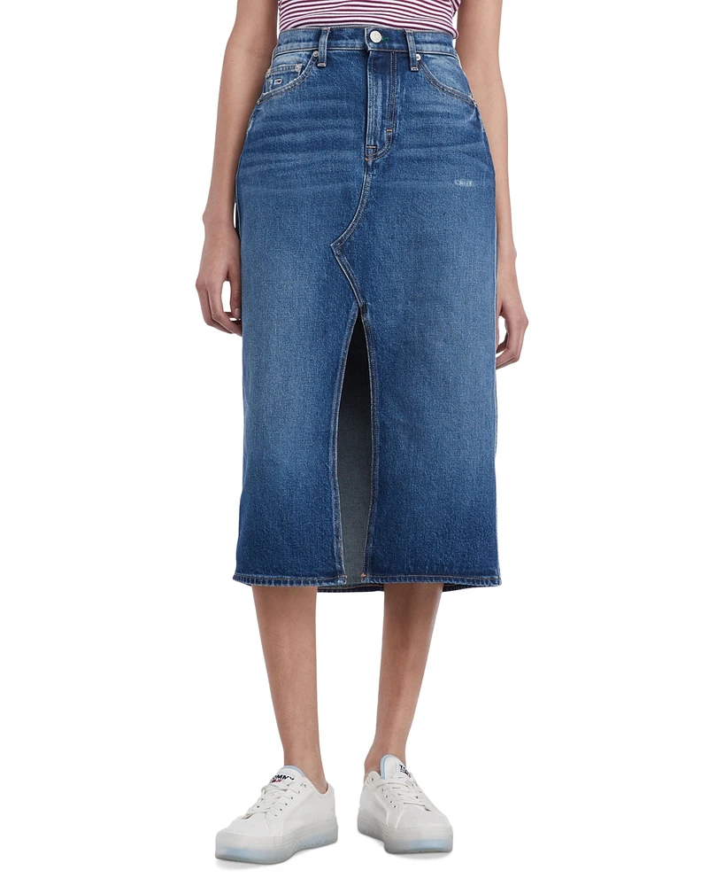 Tommy Jeans Women's Claire High-Waist Denim Midi Skirt