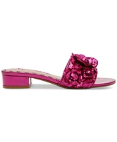 Betsey Johnson Women's Alysa Block Heel Floral Slide Sandals