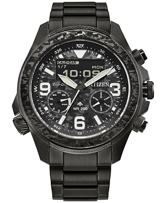 Citizen Eco-Drive Men's Chronograph Promaster Land Gray-Tone Stainless Steel Bracelet Watch 44mm