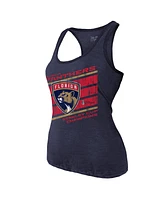 Majestic Women's Navy Florida Panthers 2024 Stanley Cup Champions Tri-Blend Racerback Tank Top