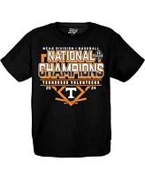 Blue 84 Big Boys and Girls Black Tennessee Volunteers 2024 Ncaa Men's Baseball College World Series Champions Schedule T-Shirt